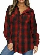 outerwear Women's Oversized Flannel Plaid Shirt Walmart - UVN Trendy $13.79
