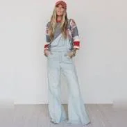 overalls Three Bird Nest Milly Distressed Hem Wide Leg Overall Three Bird Nest $59
