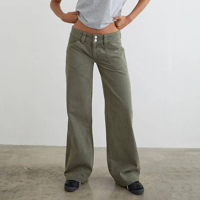pants Low Rise Relaxed Cargo Jeans Motel Rocks USA $105