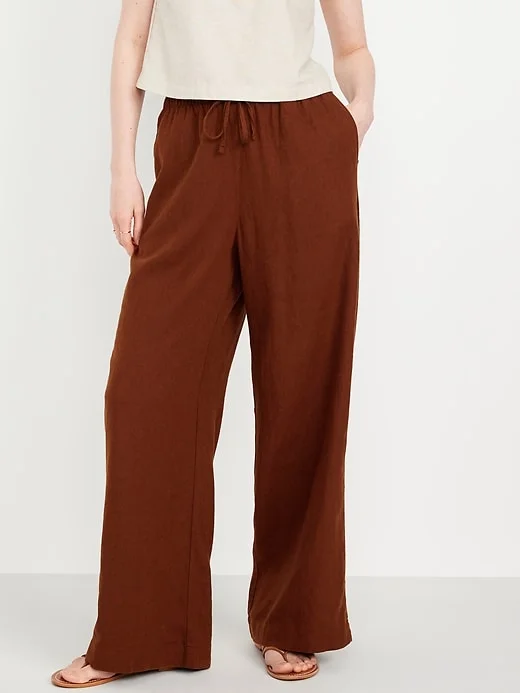 pants Old Navy Women's High-Waisted Linen-Blend Super Wide-Leg Pants Old Navy $28
