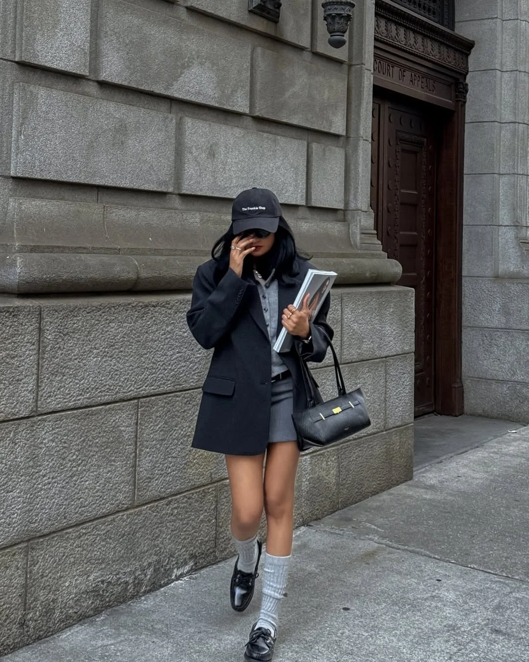 Preppy Blazer and Pleated Mini Skirt School Outfit