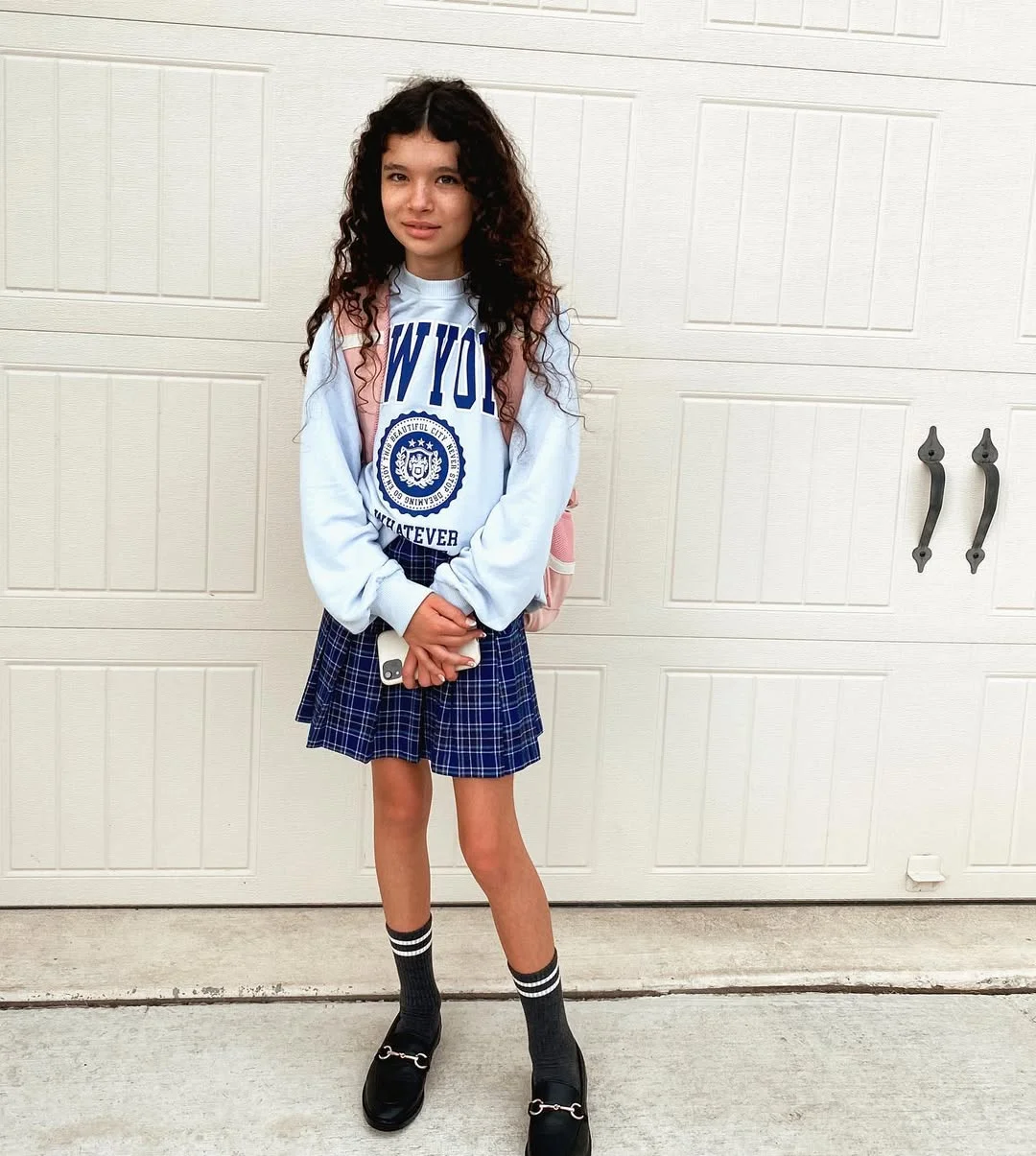 Preppy Plaid Skirt and Sweatshirt Back To School Look