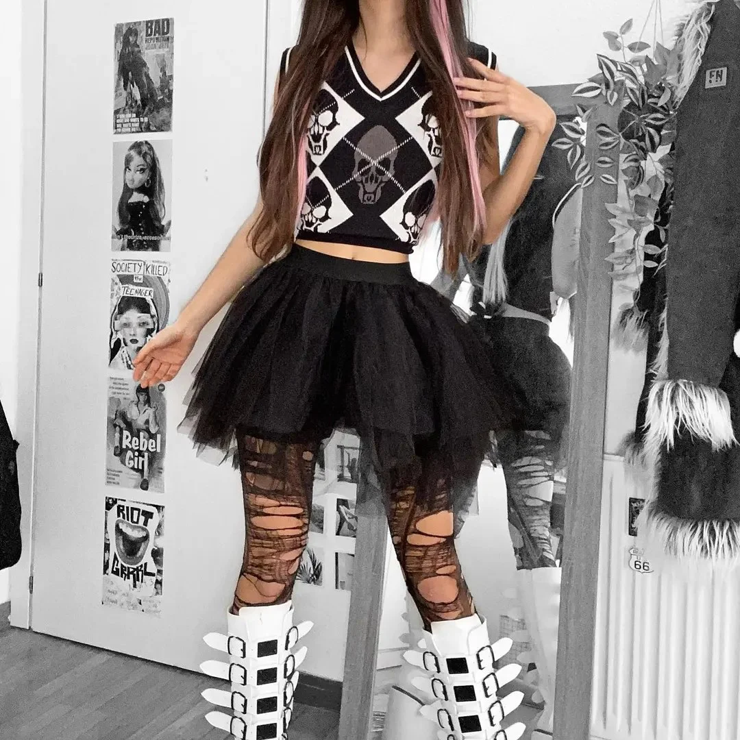 Punk Rock Tulle Skirt Vibe Outfit