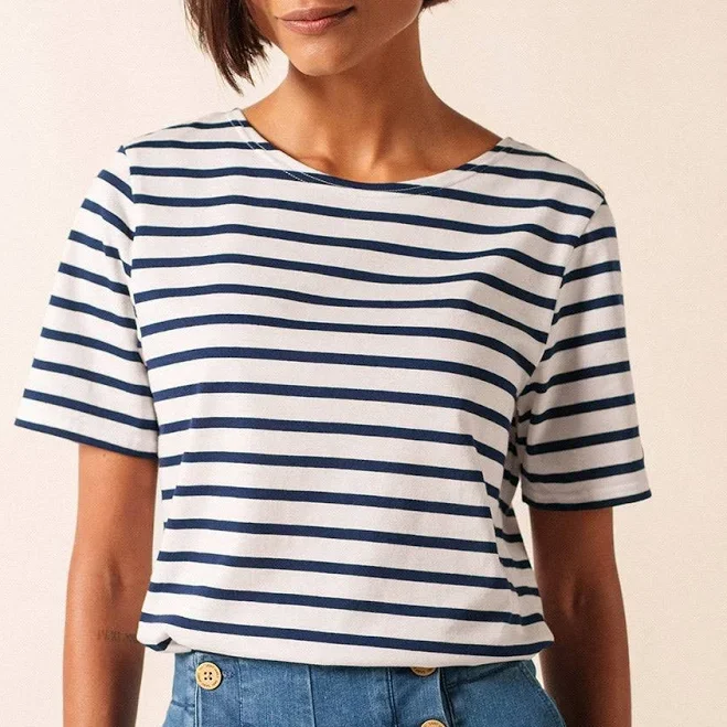Saint James LEVANT MODERN Breton Stripe Short Sleeve Shirt