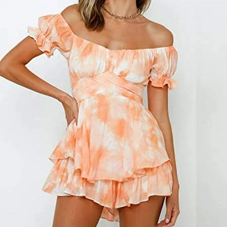 Selfie Leslie Women's Off-Shoulder Tie Back Romper