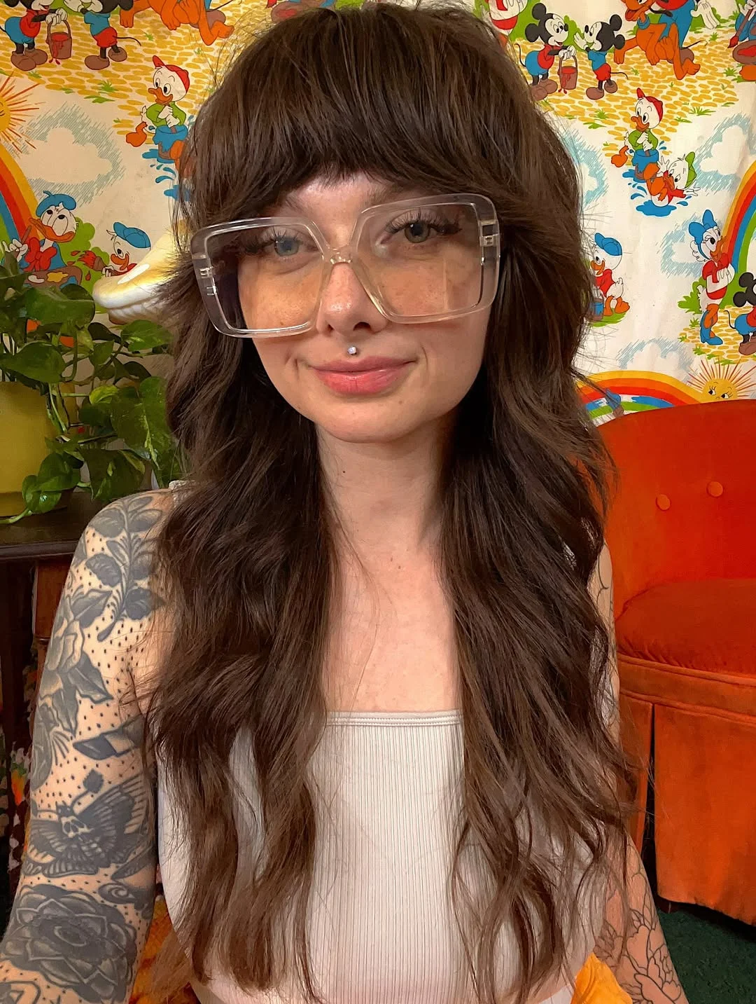 Shaggy Wolf Cut Long Hair Wispy Bangs