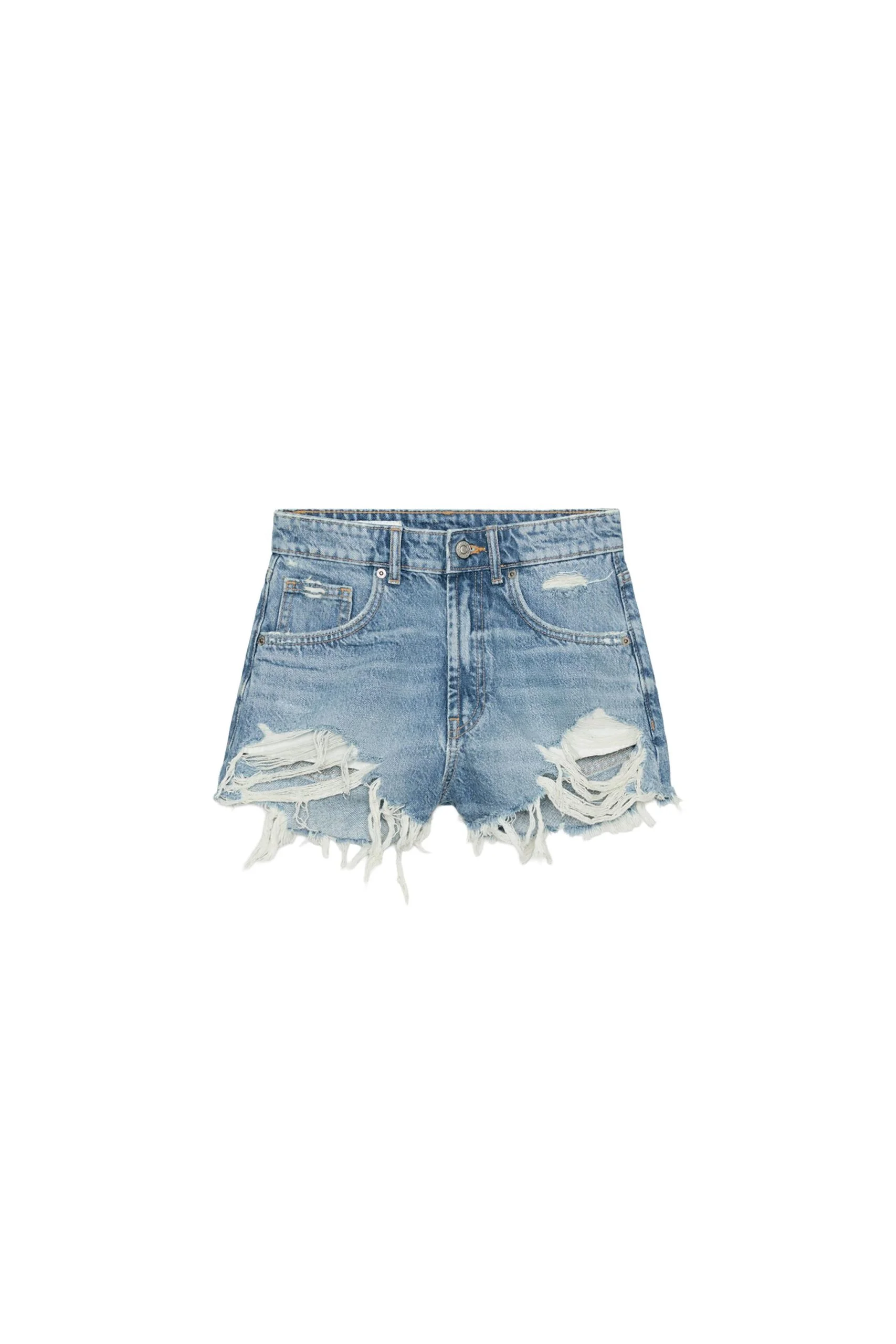 shorts Zara Trf Ripped High-Waisted Denim Shorts Zara USA $45.9