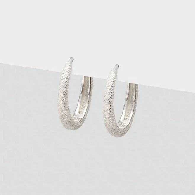 Simply Whispers Shiny Silver Hypoallergenic Hoop Earrings