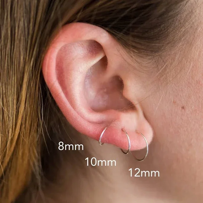 Sterling Silver Thin Hoop Earrings