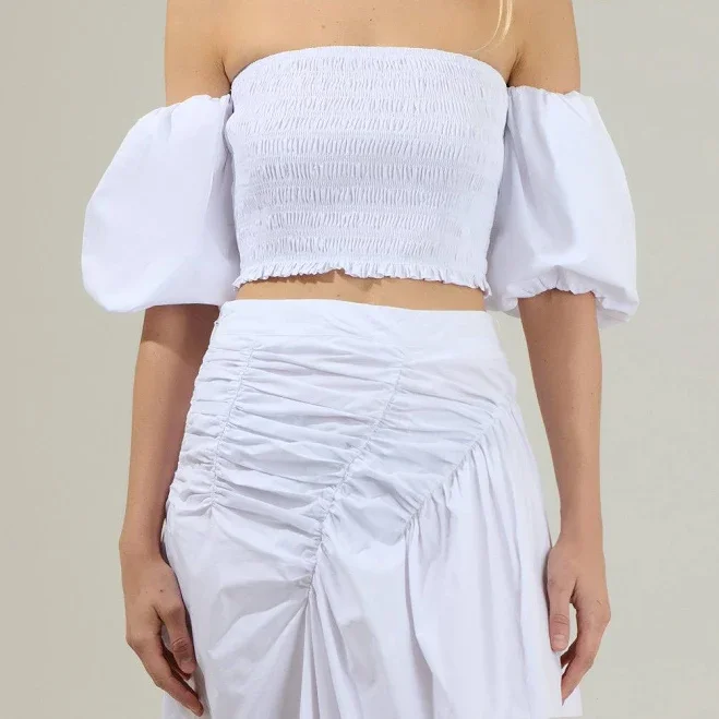 Sugarlips Belen Elvie Smocked Cropped Top