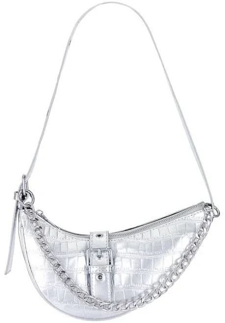 superdown Jade Faux Leather Bag in Metallic Silver