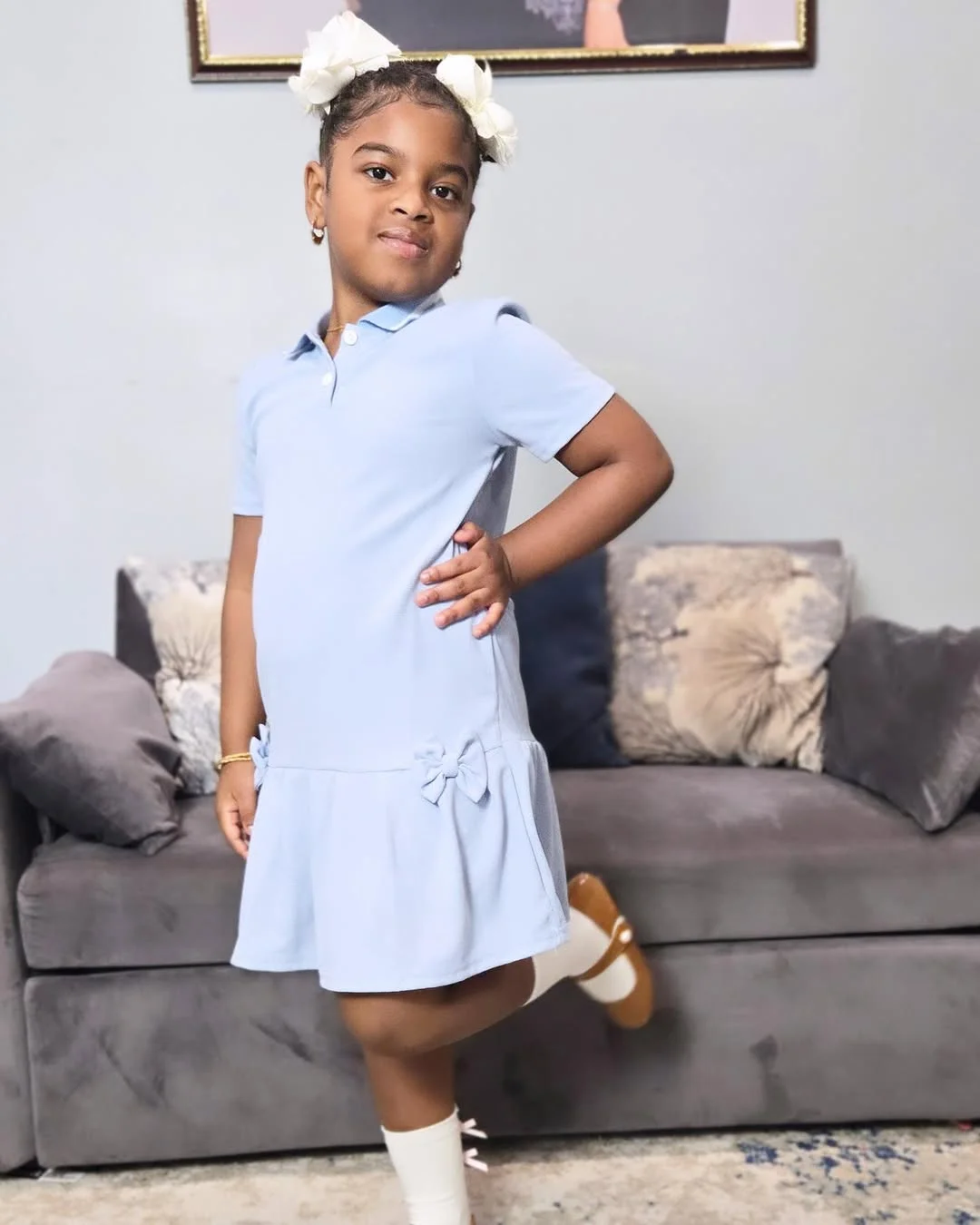 Sweet Blue Polo Dress Back To School Style