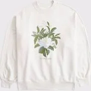 top Abercrombie & Fitch Women's Oversized Lotus Graphic Sunday Crew Abercrombie & Fitch $80