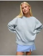 top AE Women's Everyday Luxe Oversized Sweatshirt American Eagle Outfitters $19.48