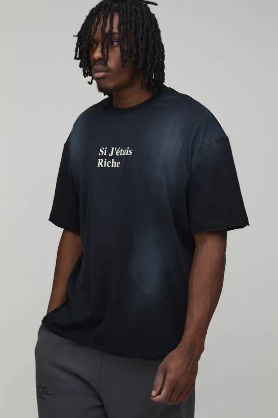 top boohooMAN Men's Oversized Gothic Distressed T-Shirt BOOHOOMAN US $25
