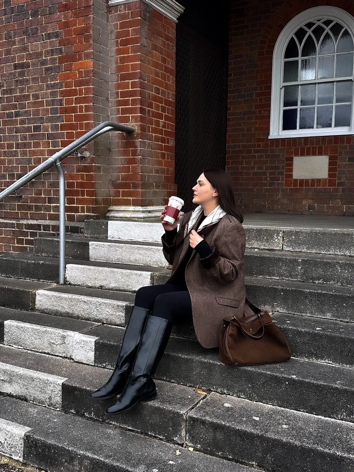Tweed Blazer And Riding Boots Casual Chic