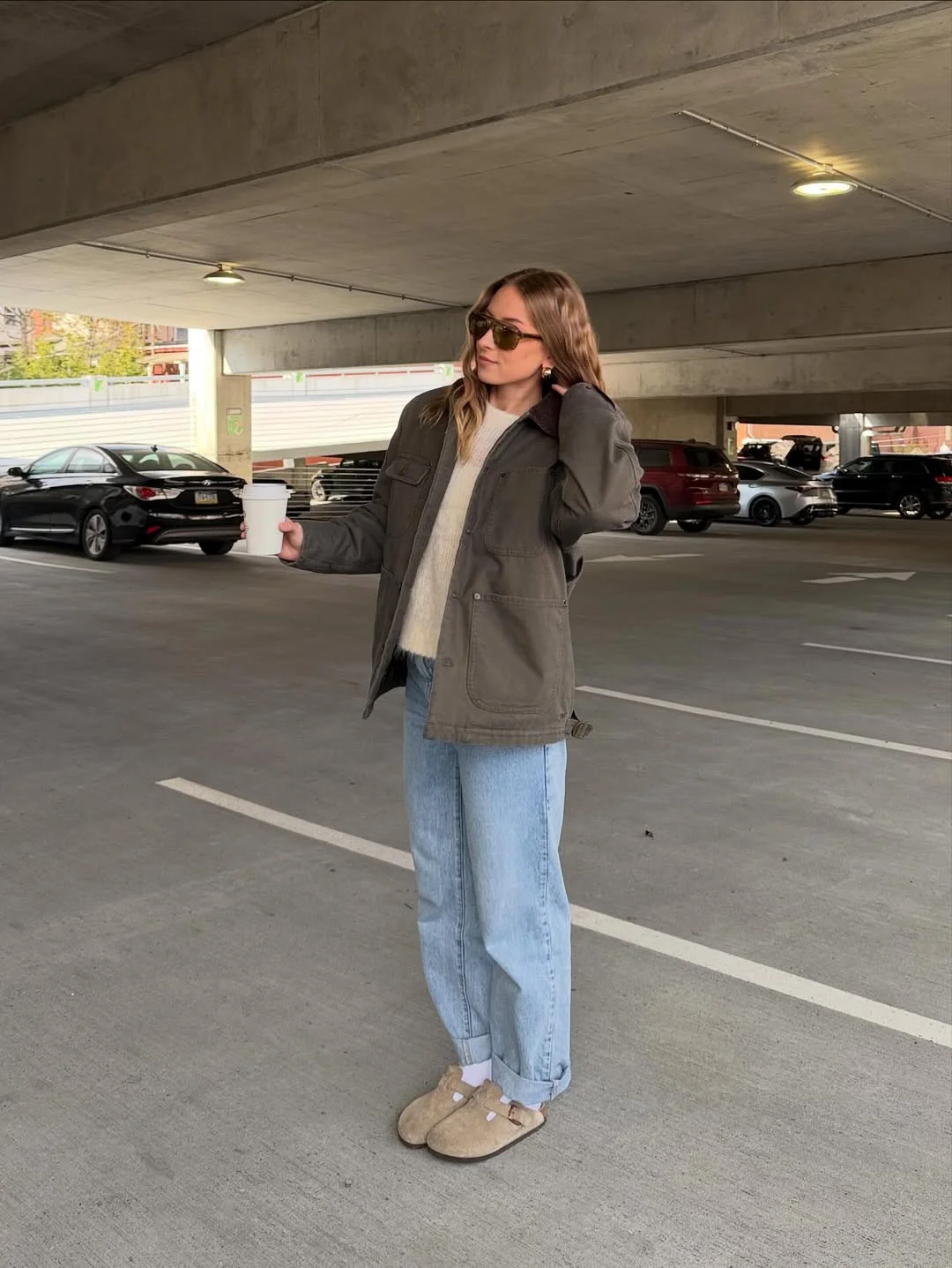Utility Jacket And Wide Leg Denim Casual Fall Look