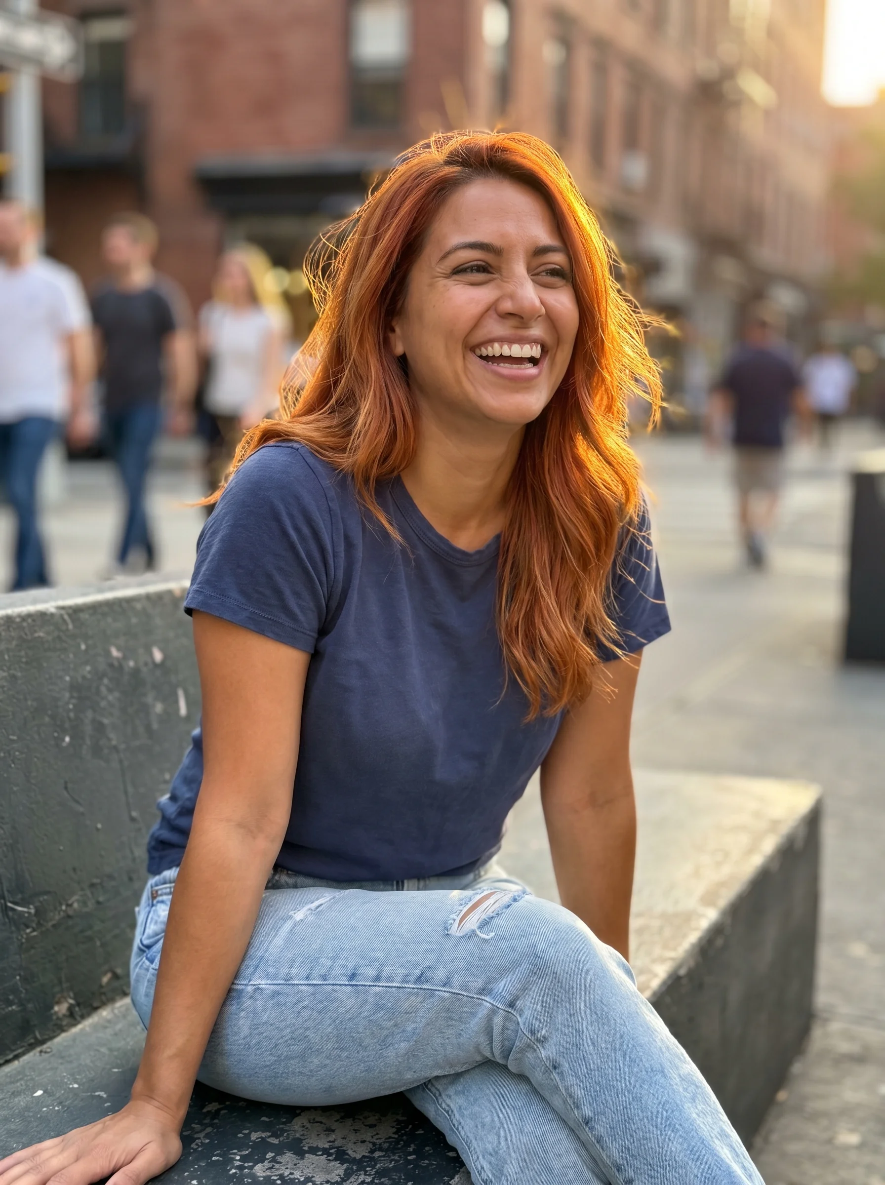 Voluminous 'Copper-Penny Butterfly Cut' showcasing bright penny, copper blonde, and golden auburn, a flirty and dynamic option for copper hair summer ideas 2026.