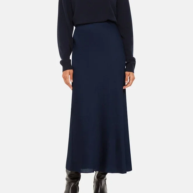 Whistles Satin Bias Cut Skirt