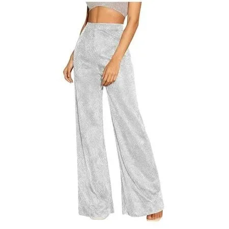 Women's High Elastic Waist Wide Leg Palazzo Pants