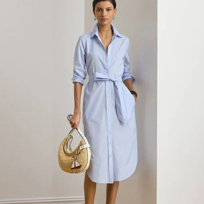Women's Point Collar Shirt Dress